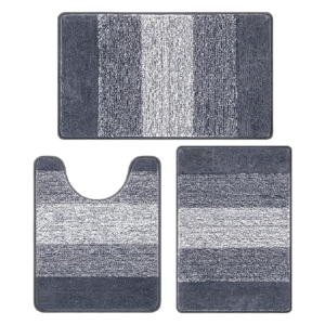 Bathroom Rugs Set 3 Piece Microfiber Bath Mats