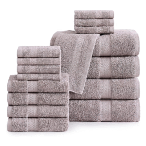 16 Piece Bath Towels Set - 100% Cotton Towels