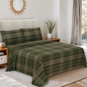 Cotton Double Brushed Queen Bed Sheet Set – 4 Piece
