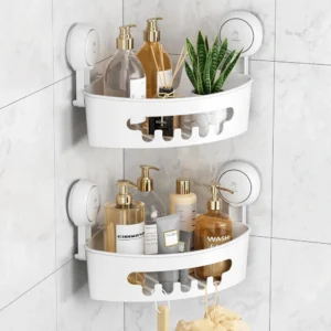 Corner Shower Caddy with Suction Cup 2-Pack Waterproof