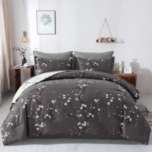 Plum Floral King Comforter Bedding Set