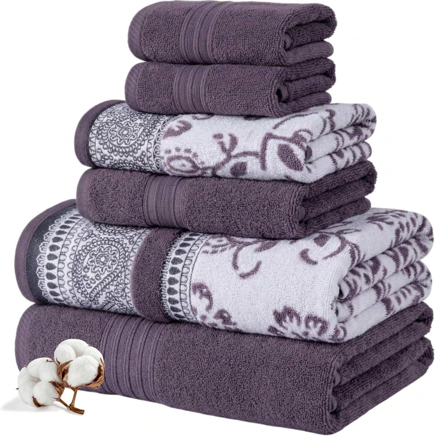 Modern Threads 6-Piece Cotton Towel Set